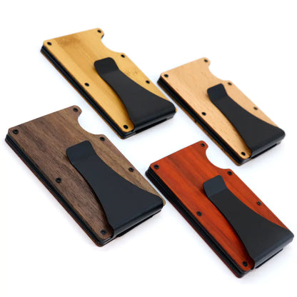 Wood Grain RFID Blocking Credit Card Holder Wallet