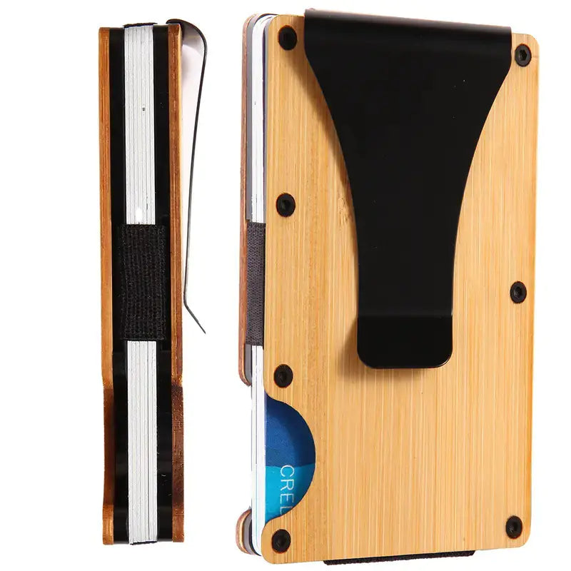 Wood Grain RFID Blocking Credit Card Holder Wallet