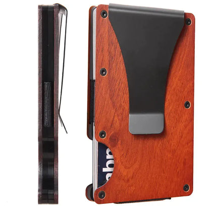 Wood Grain RFID Blocking Credit Card Holder Wallet
