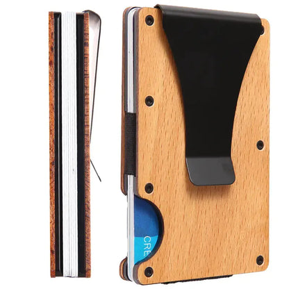 Wood Grain RFID Blocking Credit Card Holder Wallet